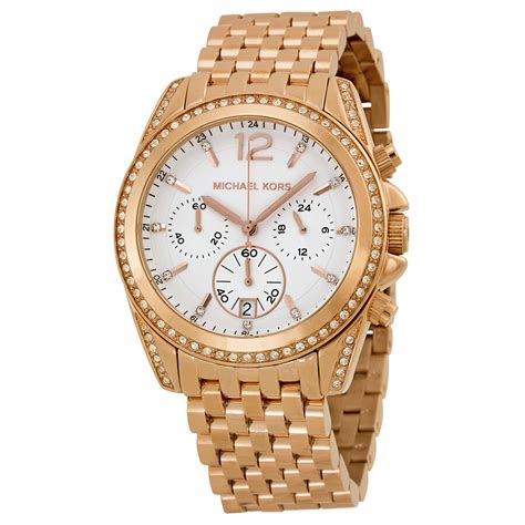 michael kors mk5836 ladies rose gold pressley watch|Michael Kors Pressley Chronograph White Dial Rose Gold.